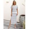 imageANRABESS Womens 2 Piece Outfits Striped Sweater Skirt Sets 2026 Spring Casual Short Sleeve Pullover Tops Travel Midi DressWhite Grey Stripe