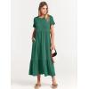 imageANRABESS Womens 2026 Summer Casual Maxi Dress A line Tiered Flowy Short Sleeve Crewneck T Shirt Beach Travel Long DressesGreen