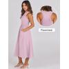 imageANRABESS Womens 2026 Summer Casual Maxi Dress A line Tiered Flowy Short Sleeve Crewneck T Shirt Beach Travel Long DressesPink
