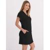 imageANRABESS Womens 2026 Summer Collared V Neck Tshirt Dress Casual Cap Sleeve Spring Mini Vacation Dresses with PocketsBlack