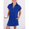 imageANRABESS Womens 2026 Summer Collared V Neck Tshirt Dress Casual Cap Sleeve Spring Mini Vacation Dresses with PocketsRoyal Blue
