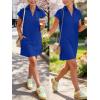 imageANRABESS Womens 2026 Summer Collared V Neck Tshirt Dress Casual Cap Sleeve Spring Mini Vacation Dresses with PocketsRoyal Blue