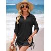 imageANRABESS Womens Bathing Suit Cover Ups Swimsuit Beach Coverup Hollow Out Swimwear 2026 Summer Outfits Bikini Dress ShirtBlack