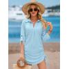 imageANRABESS Womens Bathing Suit Cover Ups Swimsuit Beach Coverup Hollow Out Swimwear 2026 Summer Outfits Bikini Dress ShirtSky Blue