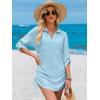imageANRABESS Womens Bathing Suit Cover Ups Swimsuit Beach Coverup Hollow Out Swimwear 2026 Summer Outfits Bikini Dress ShirtSky Blue