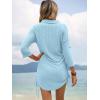 imageANRABESS Womens Bathing Suit Cover Ups Swimsuit Beach Coverup Hollow Out Swimwear 2026 Summer Outfits Bikini Dress ShirtSky Blue