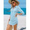 imageANRABESS Womens Bathing Suit Cover Ups Swimsuit Beach Coverup Hollow Out Swimwear 2026 Summer Outfits Bikini Dress ShirtSky Blue