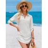 imageANRABESS Womens Bathing Suit Cover Ups Swimsuit Beach Coverup Hollow Out Swimwear 2026 Summer Outfits Bikini Dress ShirtWhite