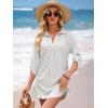 imageANRABESS Womens Bathing Suit Cover Ups Swimsuit Beach Coverup Hollow Out Swimwear 2026 Summer Outfits Bikini Dress ShirtWhite