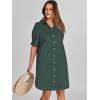 imageANRABESS Womens Button Down Shirt Dress Summer Short Sleeve Business Casual Shift Dresses with Pockets 2026 TrendyArmy Green