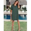 imageANRABESS Womens Button Down Shirt Dress Summer Short Sleeve Business Casual Shift Dresses with Pockets 2026 TrendyArmy Green
