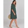 imageANRABESS Womens Button Down Shirt Dress Summer Short Sleeve Business Casual Shift Dresses with Pockets 2026 TrendyArmy Green