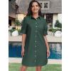 imageANRABESS Womens Button Down Shirt Dress Summer Short Sleeve Business Casual Shift Dresses with Pockets 2026 TrendyArmy Green