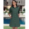 imageANRABESS Womens Button Down Shirt Dress Summer Short Sleeve Business Casual Shift Dresses with Pockets 2026 TrendyArmy Green