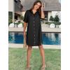 imageANRABESS Womens Button Down Shirt Dress Summer Short Sleeve Business Casual Shift Dresses with Pockets 2026 TrendyBlack