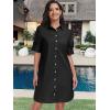 imageANRABESS Womens Button Down Shirt Dress Summer Short Sleeve Business Casual Shift Dresses with Pockets 2026 TrendyBlack