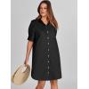 imageANRABESS Womens Button Down Shirt Dress Summer Short Sleeve Business Casual Shift Dresses with Pockets 2026 TrendyBlack