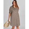 imageANRABESS Womens Button Down Shirt Dress Summer Short Sleeve Business Casual Shift Dresses with Pockets 2026 TrendyDeep Khaki