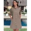 imageANRABESS Womens Button Down Shirt Dress Summer Short Sleeve Business Casual Shift Dresses with Pockets 2026 TrendyDeep Khaki