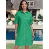 imageANRABESS Womens Button Down Shirt Dress Summer Short Sleeve Business Casual Shift Dresses with Pockets 2026 TrendyGreen
