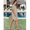 imageANRABESS Womens Button Down Shirt Dress Summer Short Sleeve Business Casual Shift Dresses with Pockets 2026 TrendyKhaki