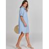 imageANRABESS Womens Button Down Shirt Dress Summer Short Sleeve Business Casual Shift Dresses with Pockets 2026 TrendyLight Blue