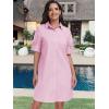 imageANRABESS Womens Button Down Shirt Dress Summer Short Sleeve Business Casual Shift Dresses with Pockets 2026 TrendyPink