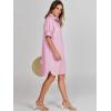 imageANRABESS Womens Button Down Shirt Dress Summer Short Sleeve Business Casual Shift Dresses with Pockets 2026 TrendyPink
