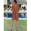 imageANRABESS Womens Button Down Shirt Dress Summer Short Sleeve Business Casual Shift Dresses with Pockets 2026 TrendyRed Brown
