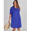 imageANRABESS Womens Button Down Shirt Dress Summer Short Sleeve Business Casual Shift Dresses with Pockets 2026 TrendyRoyal Blue