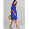 imageANRABESS Womens Button Down Shirt Dress Summer Short Sleeve Business Casual Shift Dresses with Pockets 2026 TrendyRoyal Blue