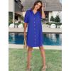 imageANRABESS Womens Button Down Shirt Dress Summer Short Sleeve Business Casual Shift Dresses with Pockets 2026 TrendyRoyal Blue