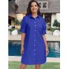 imageANRABESS Womens Button Down Shirt Dress Summer Short Sleeve Business Casual Shift Dresses with Pockets 2026 TrendyRoyal Blue