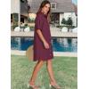 imageANRABESS Womens Button Down Shirt Dress Summer Short Sleeve Business Casual Shift Dresses with Pockets 2026 TrendyWine Red