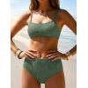 imageANRABESS Womens High Waisted Bikini Sets 2 Piece Swimsuits Cute Lace Square Neck Modest Bathing Suit 2026Army Green