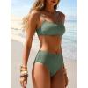 imageANRABESS Womens High Waisted Bikini Sets 2 Piece Swimsuits Cute Lace Square Neck Modest Bathing Suit 2026Army Green