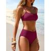 imageANRABESS Womens High Waisted Bikini Sets 2 Piece Swimsuits Cute Lace Square Neck Modest Bathing Suit 2026Burgundy