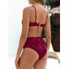 imageANRABESS Womens High Waisted Bikini Sets 2 Piece Swimsuits Cute Lace Square Neck Modest Bathing Suit 2026Burgundy
