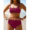 imageANRABESS Womens High Waisted Bikini Sets 2 Piece Swimsuits Cute Lace Square Neck Modest Bathing Suit 2026Burgundy