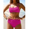 imageANRABESS Womens High Waisted Bikini Sets 2 Piece Swimsuits Cute Lace Square Neck Modest Bathing Suit 2026Hot Pink