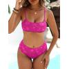 imageANRABESS Womens High Waisted Bikini Sets 2 Piece Swimsuits Cute Lace Square Neck Modest Bathing Suit 2026Hot Pink