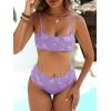 imageANRABESS Womens High Waisted Bikini Sets 2 Piece Swimsuits Cute Lace Square Neck Modest Bathing Suit 2026Purple