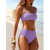imageANRABESS Womens High Waisted Bikini Sets 2 Piece Swimsuits Cute Lace Square Neck Modest Bathing Suit 2026Purple