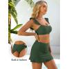 imageANRABESS Womens High Waisted Bikini Skirt Set Built in Buttom Two Piece Swimsuits 2026 Summer Beach Bathing Suit SwimwearArmy Green