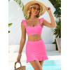 imageANRABESS Womens High Waisted Bikini Skirt Set Built in Buttom Two Piece Swimsuits 2026 Summer Beach Bathing Suit SwimwearLight Pink