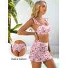 imageANRABESS Womens High Waisted Bikini Skirt Set Built in Buttom Two Piece Swimsuits 2026 Summer Beach Bathing Suit SwimwearWhite Pink Floral