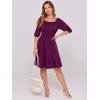 imageANRABESS Womens Lantern Short Sleeve Square Neck Casual Flowy Mini Dresses 2026 Holiday Summer Spring Beach Vacation ClothesDark Purple