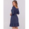 imageANRABESS Womens Lantern Short Sleeve Square Neck Casual Flowy Mini Dresses 2026 Holiday Summer Spring Beach Vacation ClothesNavy Blue