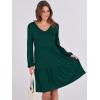 imageANRABESS Womens Long Sleeve Dress 2026 Fall Casual V Neck Tiered Flowy Short Dresses Spring Beach Travel Vacation ClothesDeep Green