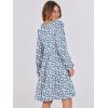 imageANRABESS Womens Long Sleeve Dress 2026 Fall Casual V Neck Tiered Flowy Short Dresses Spring Beach Travel Vacation ClothesFloral Blue